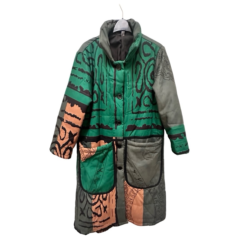 Artisan Patchwork Quilted Cotton Coat – Statement Piece - Picture 7 of 16
